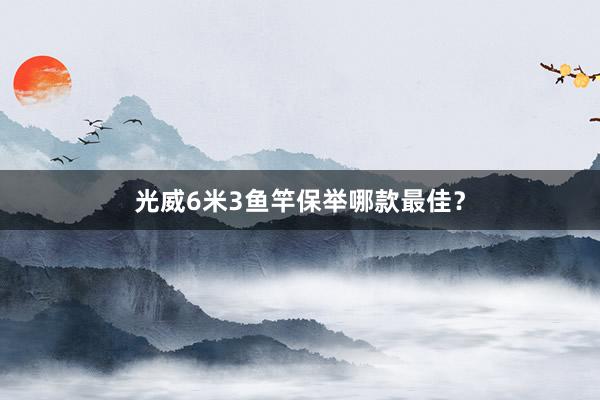 光威6米3鱼竿保举哪款最佳？